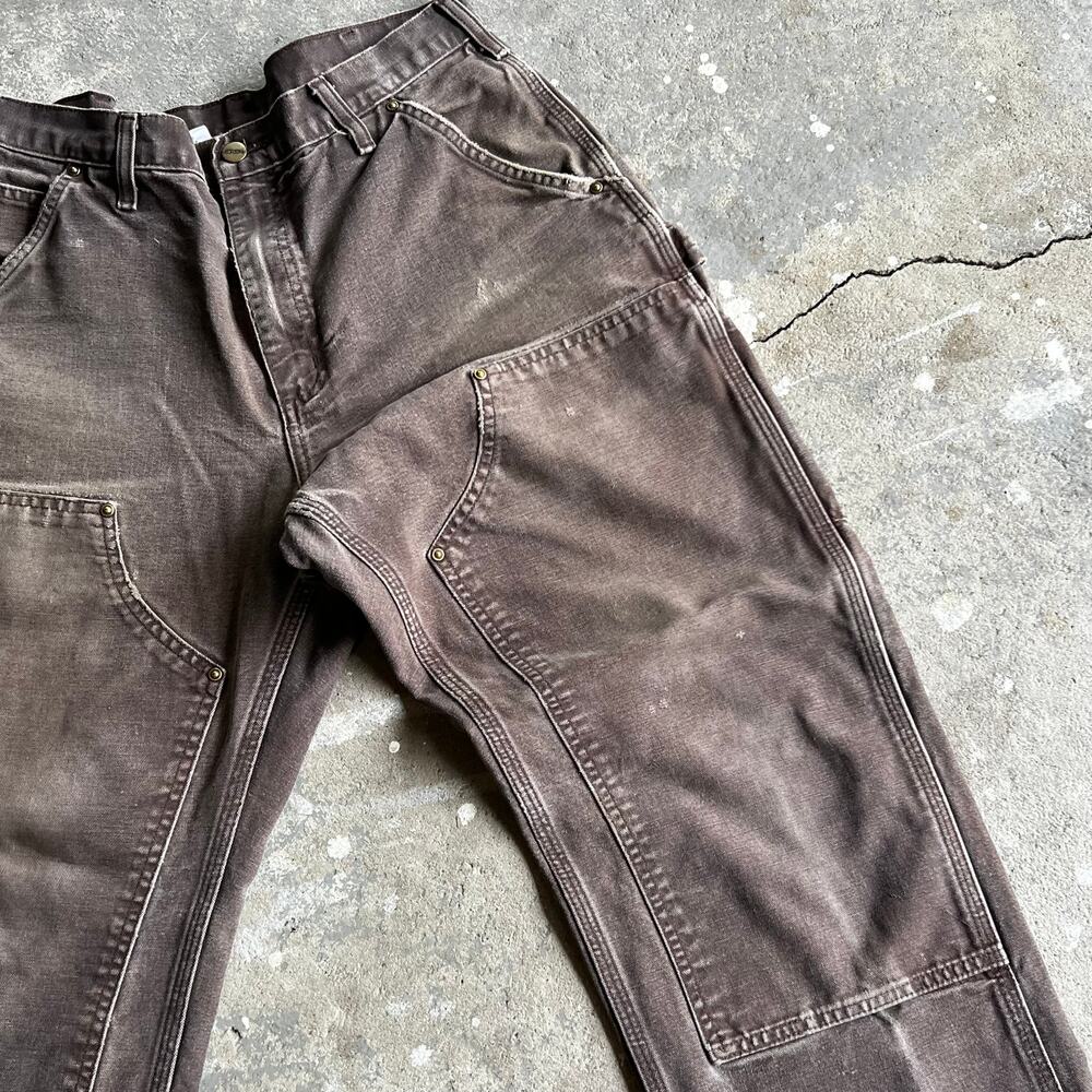 Carhartt brown faded double knee work wear carpenter pants - Picture 8 of 10